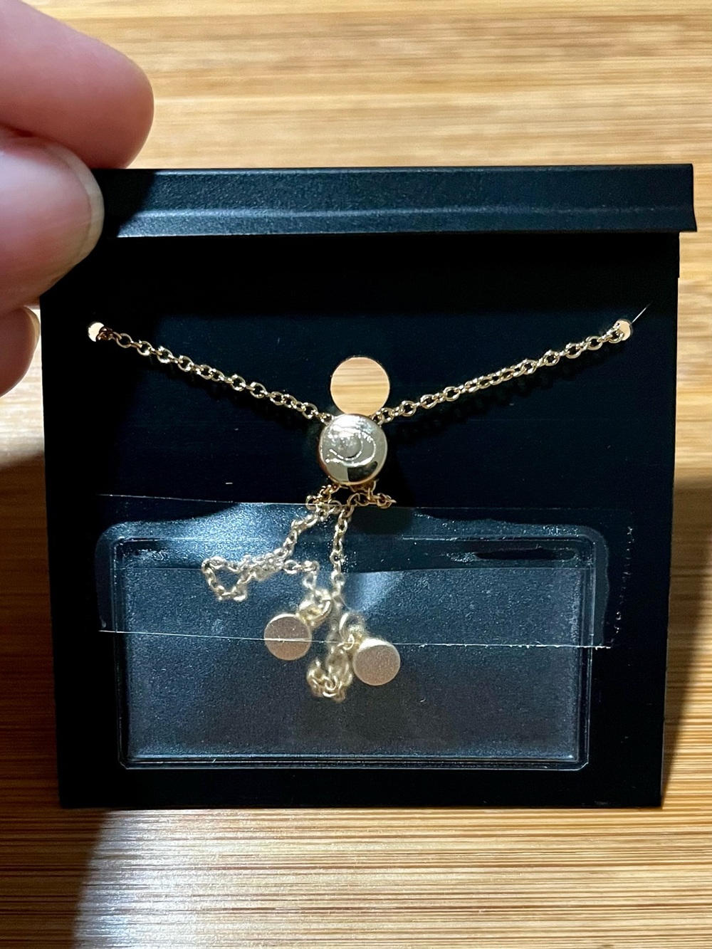 Coach Gold Script Logo Necklace w/ Crystal Accents & small heart and C charm - Picture 2 of 4
